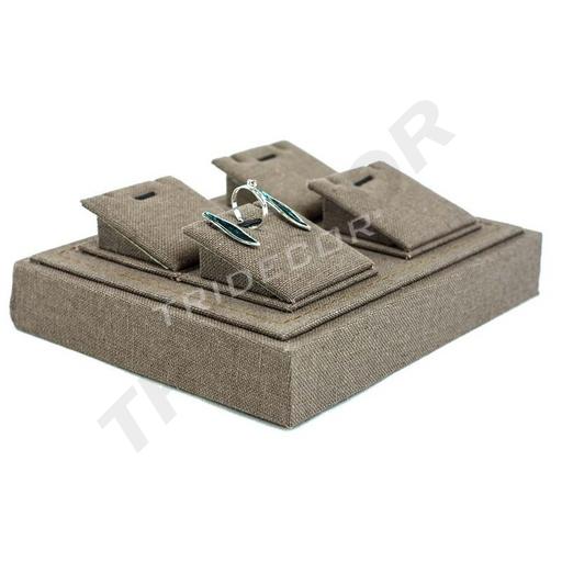 [009680] Tavă de afișare bijuterii din in maro