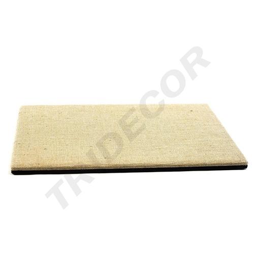 [009346] 厚麻布珠宝展示基座 Base reversible para exposición de joyas hecha de lino grueso o cuero sintético, con medidas de 40X30X1.5 CM
