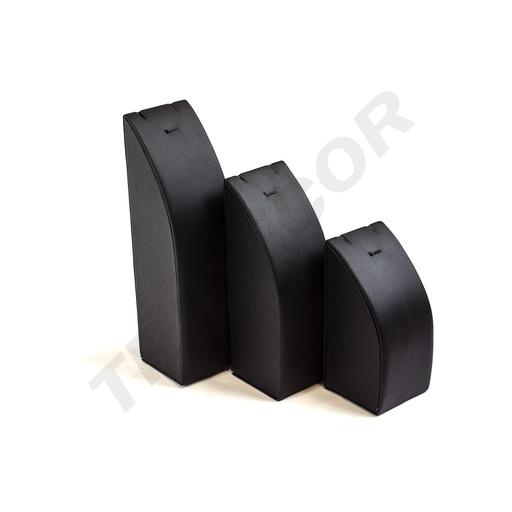 [009313] Expositor de Anillos de Cuero Negro con 3 Alturas