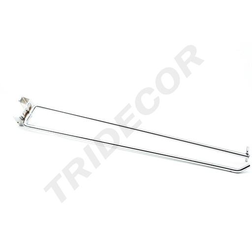 [002366] 卡扁管双线电镀带价格牌Gancho Doble Cromado Portaprecio para Tubo Rectangular 8mm 40cm