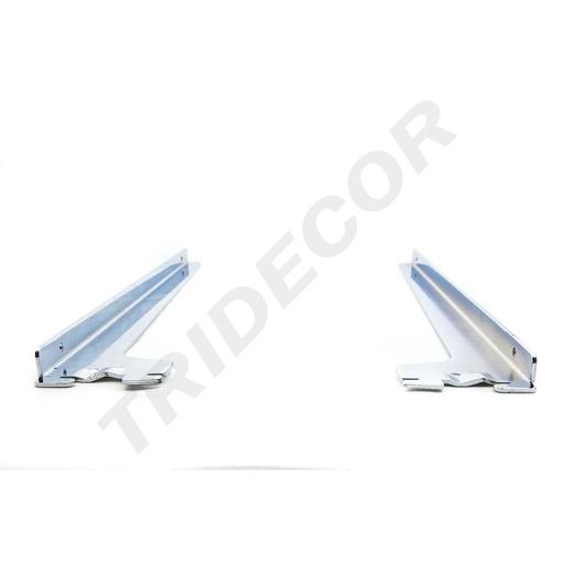 [002352] 单鱼尾三角电镀玻璃托Soporte Simple para Cremallera Cristal Cromado 40cm 50/caja