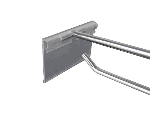 [001169] Doble gancho con sujeta precios para barras/mallas 30 cm 6 mm