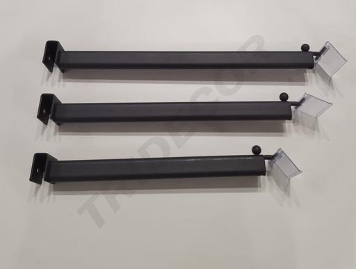 [002198-MG2] Cintre gris avec porte-prix pour tube rectangulaire, 35 cm