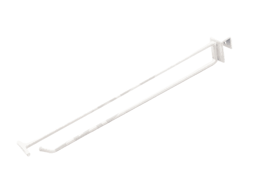 [001626] 卡扁管双线白色带标牌7mm 35cm Doble Gancho Con Portaprecio Blanco para Tubo