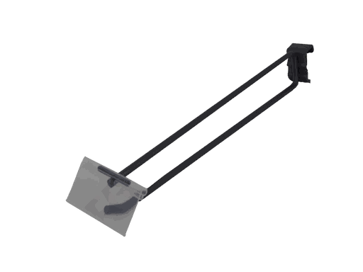 [001168-MG2] 双线灰色带标价牌卡扁管钩 Gancho Doble Gris Con Portaprecio para El Tubo Rectangular 35cm 7mm 