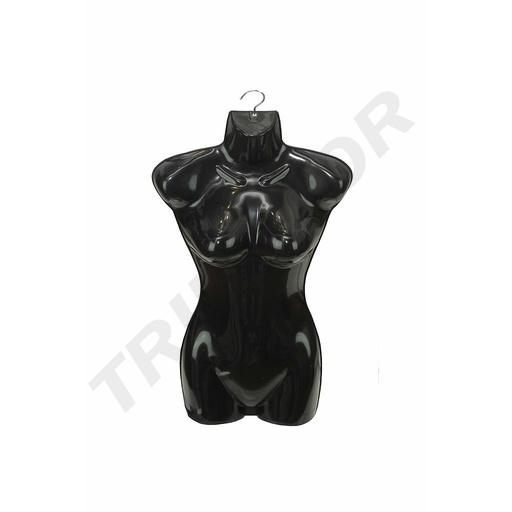[040023] Busto Silueta de Mujer con Percha Negro