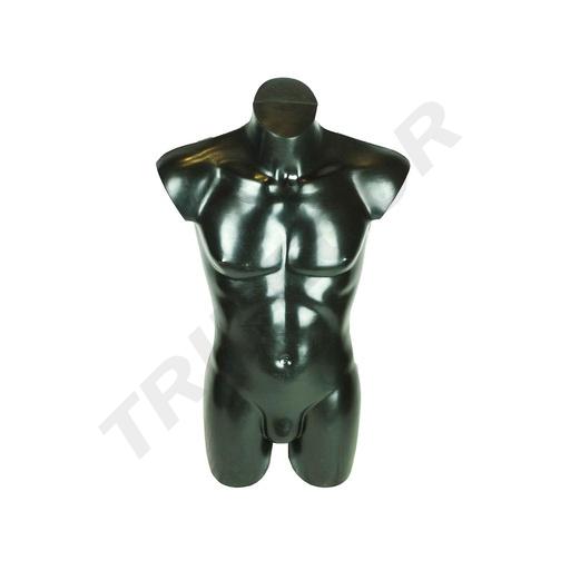 [040334] Maniquí Busto de Hombre en Plástico Negro