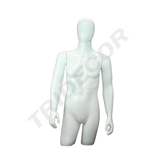 [040590] Bust masculin complet din fibra de sticla lacuita alb