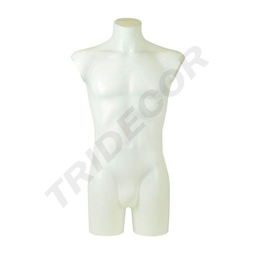 [040335] Maniqui Busto de Hombre en Plástico Blanco