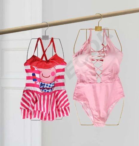 [005162] bikini Fe0104 配铝块儿童泳衣架Percha Silueta Niña de Metal Dorado Con Detalles