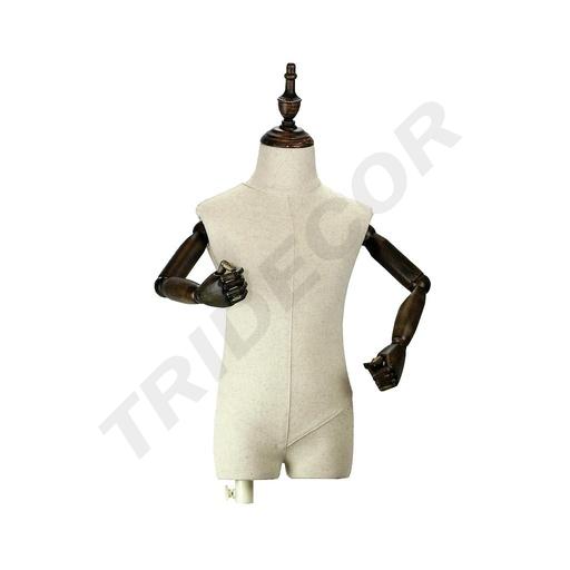 [040380] Busto infantil ajustável de tecido com braços articulados