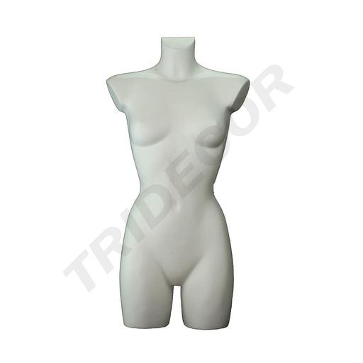 [040096] Maniquí Busto Medio Cuerpo de Mujer Blanco Mate