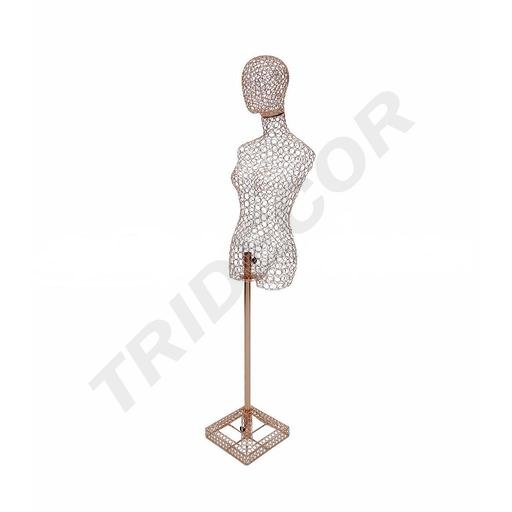 [040039] Busto di donna metallico, colore rosa