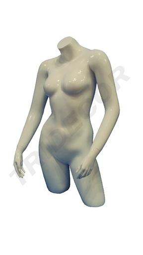 [040269] 带臂的女性半身雕像，光泽白色