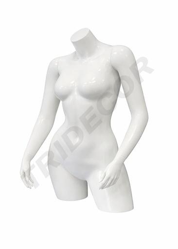 [040269] Busto de Mujer Blanco Brillo con Brazos