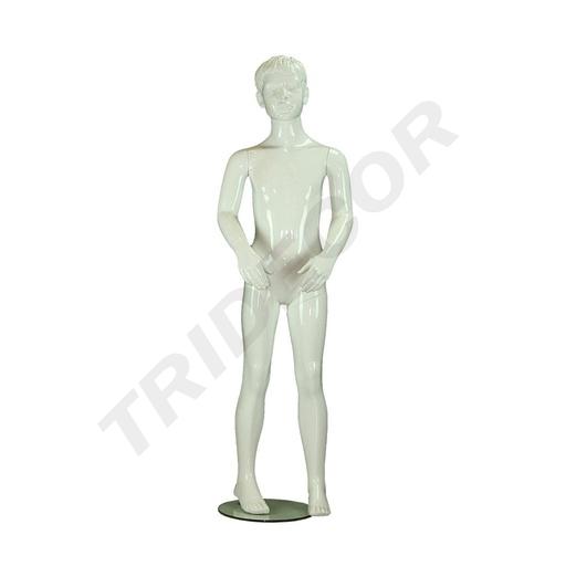 [040594] Manichino bambino con volto bianco lucido, 8-9 anni, fibra