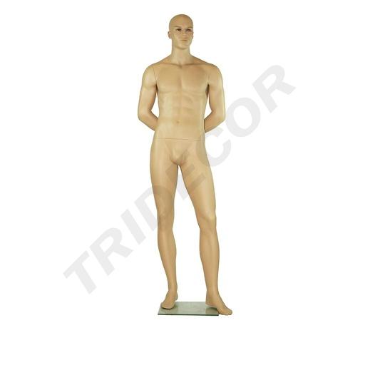 [040616] Mannequin masculin couleur chair réaliste avec les mains derrière