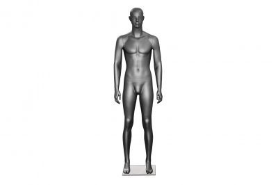 [041197] Manequim masculino em cor de grafite com características de postura reta