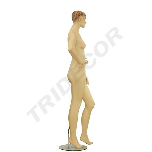 [040791] Flesh-Colored Fiberglass Posing Female Mannequin