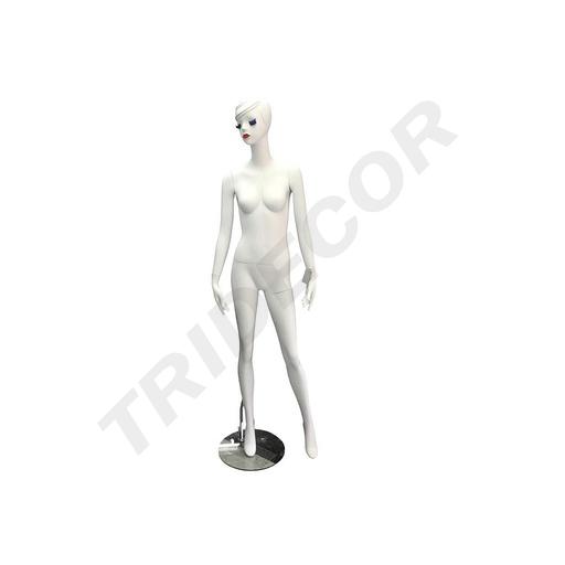 [040836] Maniquí De Mujer Blanco con Pestañas y Labios Maquillados