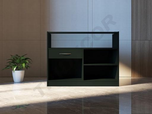 [0270002/150N] Mostrador con cristal 150X50X90 cm Color negro