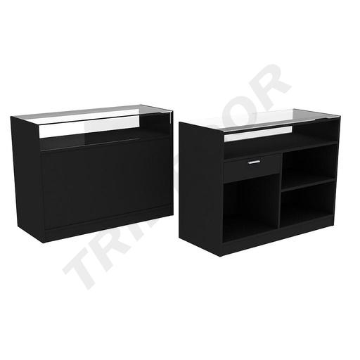 [0270001/120N] Counter with Glass 120X50X90 cm Color Black