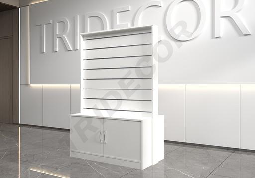 [0273000] Góndola de exhibición con mueble inferior 120X60X175cm Blanco o Negro