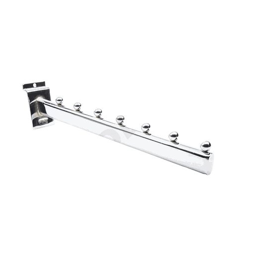 [002013] Perchero 7 Bolas Inclinado Para Panel De Lamas 35 Cm