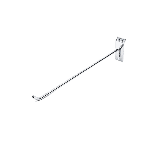 [001068] 电镀细槽铝板钩 Gancho Cromado para Aluminio6mm 30cm 200/caja