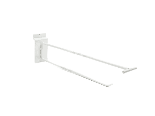 [001055] 白色双线带价格牌细槽铝板钩 gancho doble blanco con porta precio para aluminio 35cm 6mm 100/caja