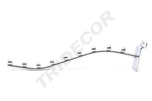 [001178] Cabide curvo com 9 bolas para ripa 35 cm 10 mm