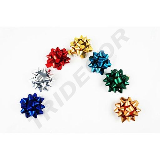 [014735] Klebesterne in metallischen Farben 5X5X3cm 100 Stück/Box