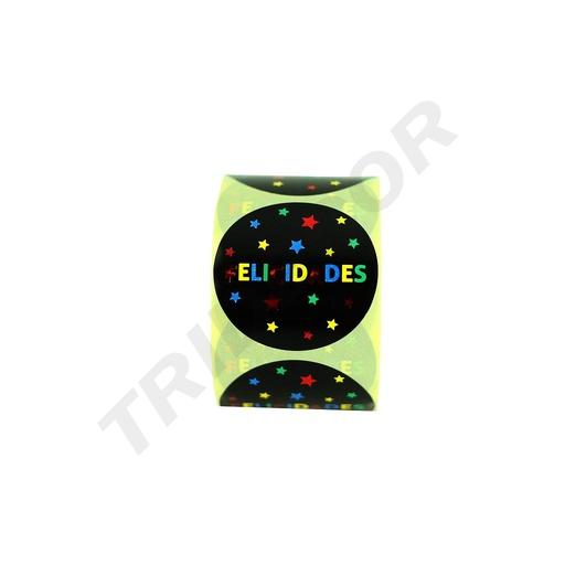 [014063] 各种颜色的祝贺标签 Etiquetas Felicidades ESTRELLA COLORES