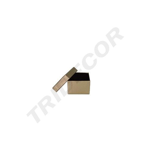 [010882] Caja De Joyería Material Rugoso Color Oro 24 Unidades 4X4X2 Cm