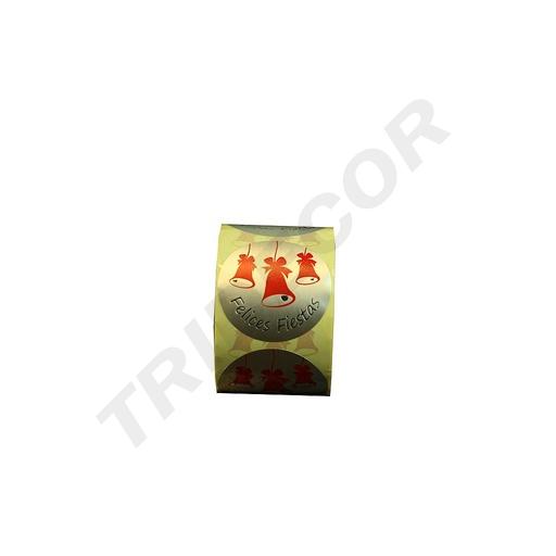 [014477] Joyeuses Fêtes Motif de Cloches Rouges