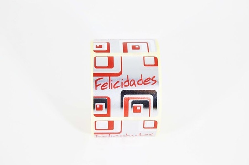 [014473] Sticker de Felicitări Argintiu și Roșu 500 de unități