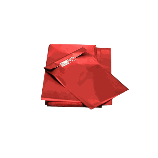 [010352] Bolsas Metalizadas Color Rojo 25X15 Cm 100 Unidades
