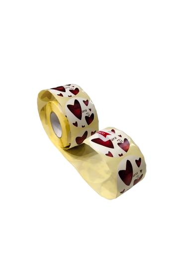 [0141047] Sticker "Just for You" Round Red Heart White Background 500-Roll