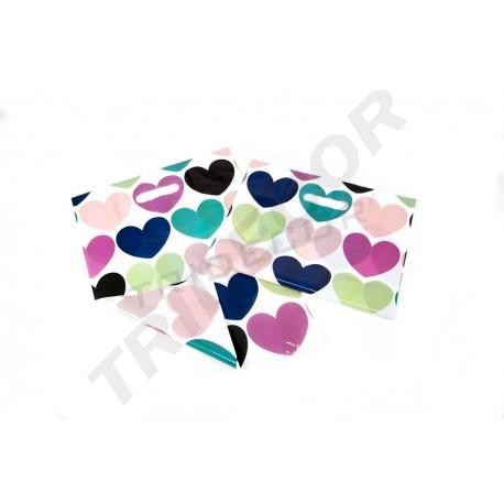 [010304] Bolsa de Plástico con Asa Troquelada 35X45 cm Corazones 100 Unidades