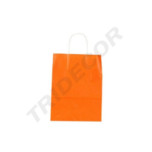 [010046] Sac de hârtie de celuloză cu mâner ondulat, culoare portocalie, 45X15X49 cm - 25 de unități