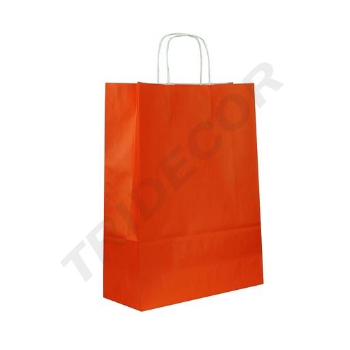 [010031] Zellulose-Papiertasche mit orangefarbenem Lockengriff 41X32X12 CM 25 Einheiten