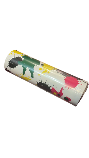 [014177.] Carta da regalo a righe larghe colore argento e fucsia 31cm