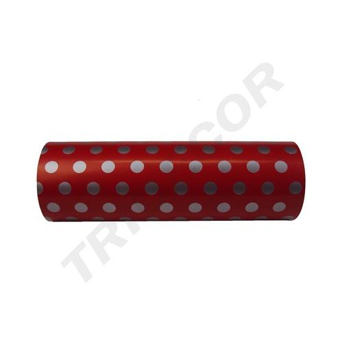 [014177] 小号礼品纸圆点红色底Papel Lunares Fondo Rojo 31cm