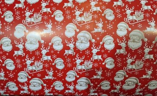 [014176] Papel de embrulho para presente com motivos de Natal Roxo/Prata 62cm