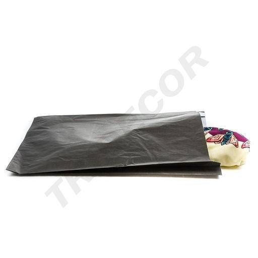 [010411] Busta in carta di cellulosa nera 26+4.5X35cm 100 unità