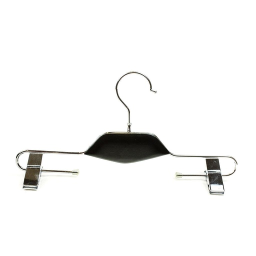 [005094] 黑色榉木挂铬裤夹Percha de Metal Con Pinzas Color Negro
