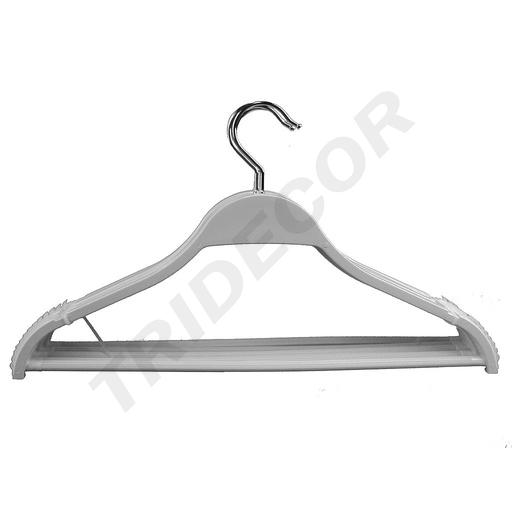 [005137] 白色胶合木衣架Percha de Madera Color Blanco Con Barra 43cm (5undes/pq)100/caja
