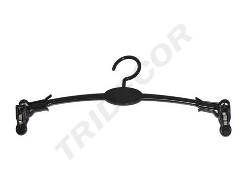 [005011] 黑色塑料带夹内衣架PERCHA DE PLASTICO PARA LENCERIA COLOR NEGRO 27 CM 20uds/pq
