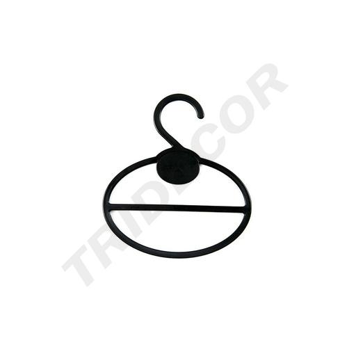 [005149] Umeraș oval din plastic pentru eșarfe, culoare negru, 10 unități