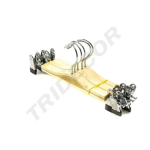 [005060] Perchas De Madera Infantil Con Pinzas 30 Cm 5 Unidades